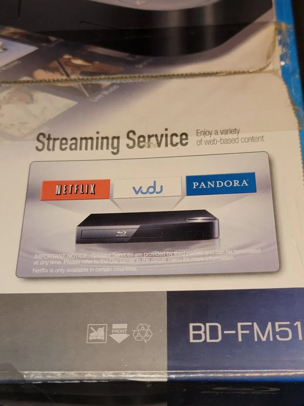 Samsung BD-FM51 Blu-Ray Disc Player New In Box! Dvd